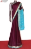 Contrast Classic Pure Mysore Crepe Silk Saree